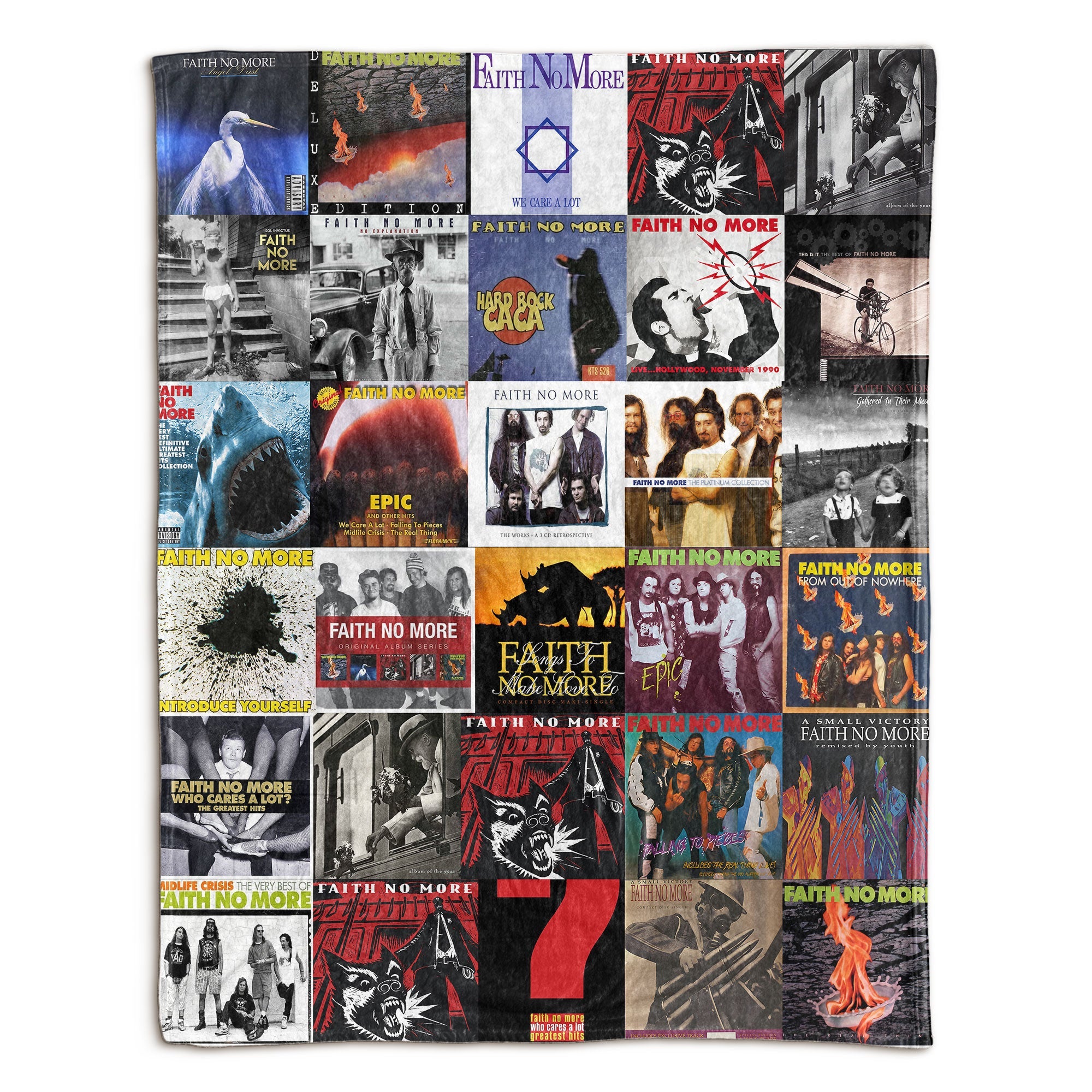 Faith No More Sherpa Blanket Iconic Album Cover Collage Gift for Rock Fans