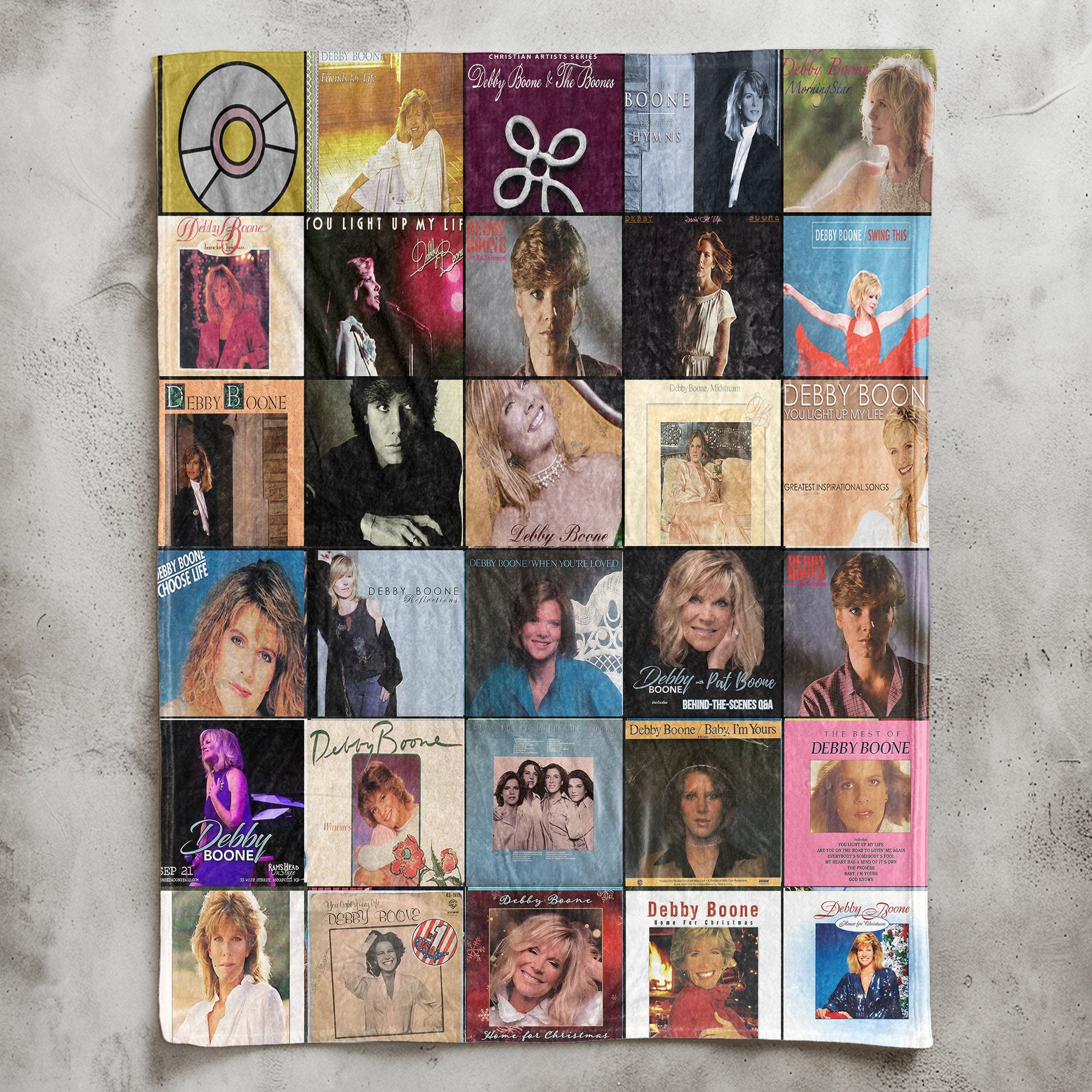Debby Boone Sherpa Blanket Classic Album Cover Collage Gift for Timeless Music Fans