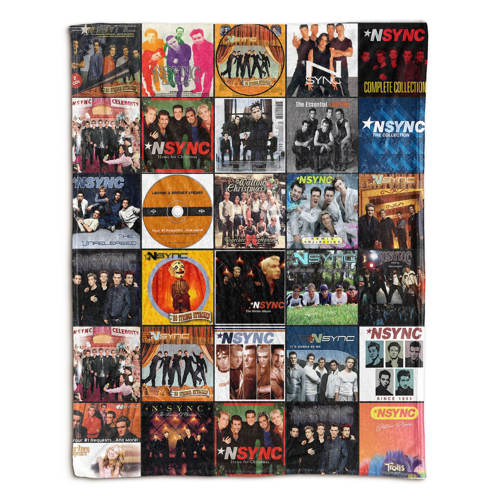 NSYNC Sherpa Blanket Ultimate Boy Band Album Cover Collage Gift