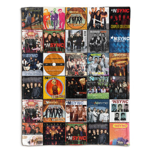 NSYNC Sherpa Blanket Ultimate Boy Band Album Cover Collage Gift