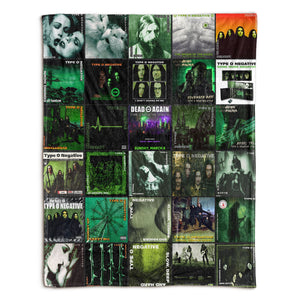 Type O Negative Sherpa Blanket Iconic Album Cover Collage Cozy Throw for Gothic Metal Fans
