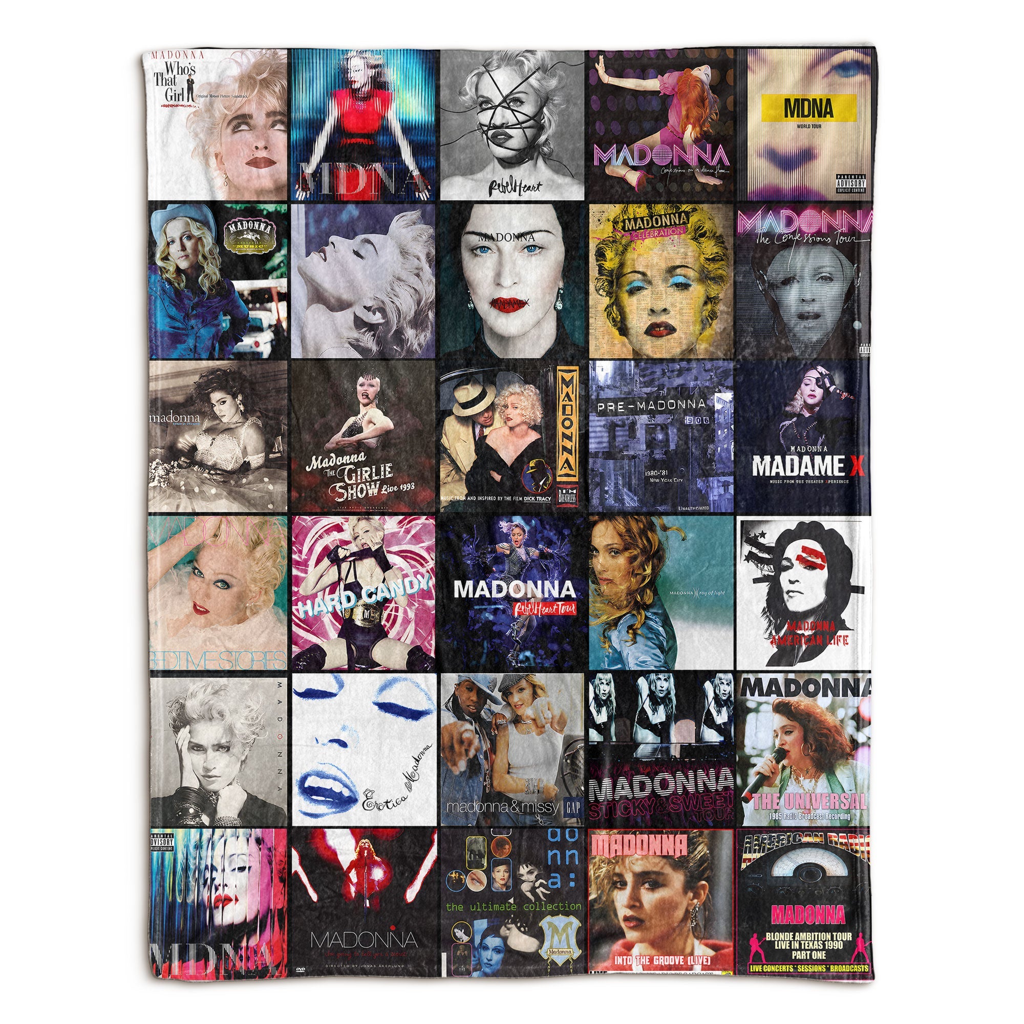 Madonna Sherpa Blanket Album Cover Collage Pop Icon Throw Blanket