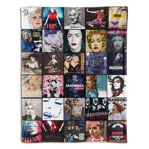 Madonna Sherpa Blanket Album Cover Collage Pop Icon Throw Blanket