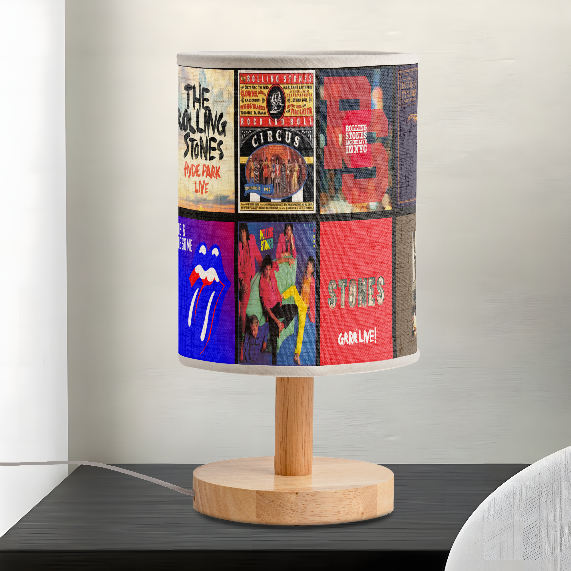 The Rolling Stones Album Art Fabric Lamp Rock ’n’ Roll Vibes