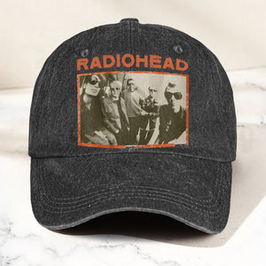 Radiohead Vintage Band Photo Denim Dad Cap Classic Alternative Rock Hat
