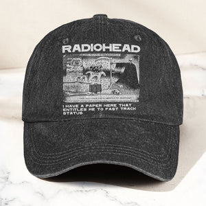Radiohead Denim Dad Cap Vintage Washed Alternative Rock Adjustable Hat