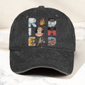 Radiohead Album Collage Denim Dad Cap Vintage Washed Alternative Rock Hat