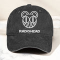 Radiohead Bear Logo Denim Dad Cap Vintage Washed Alternative Rock Hat