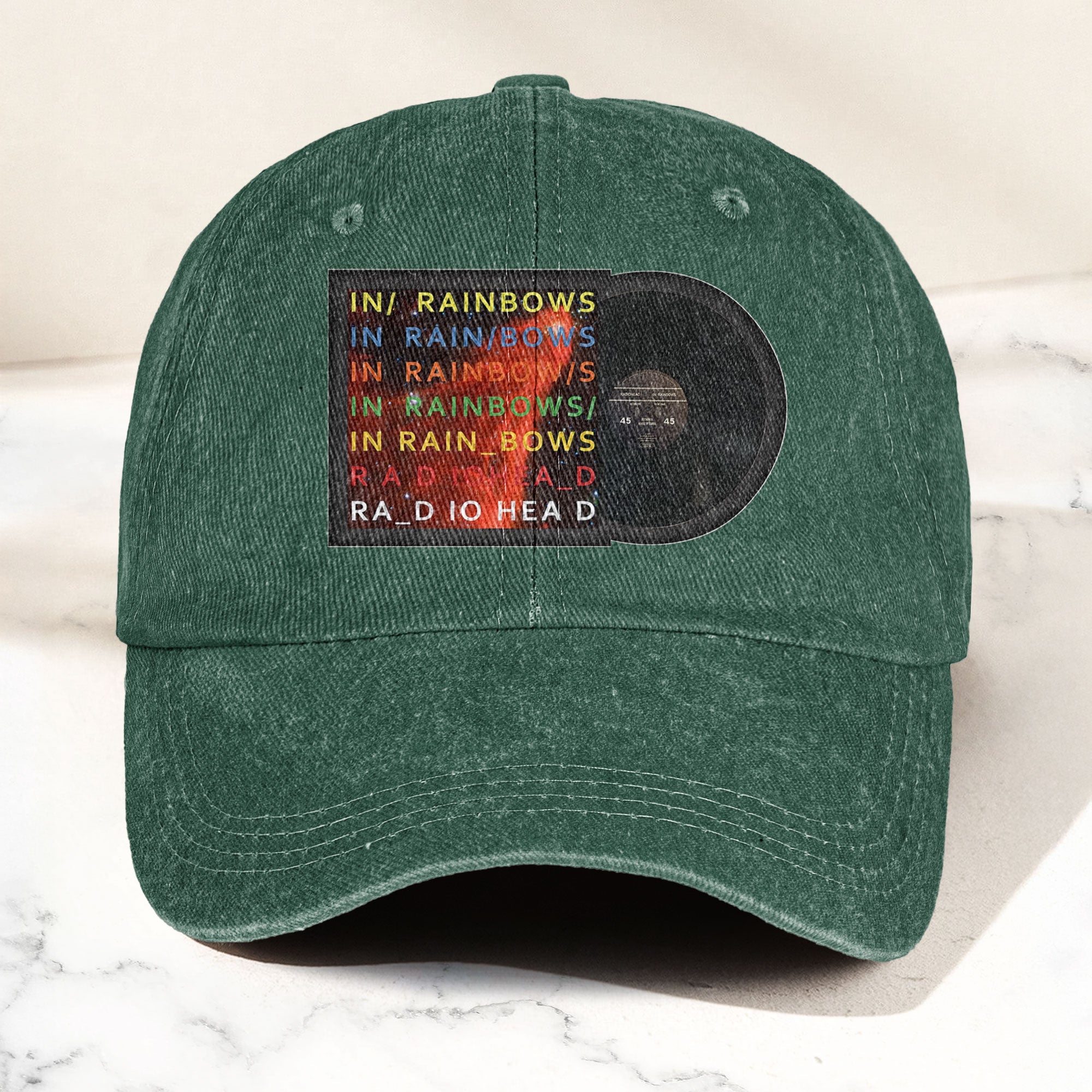 Radiohead In Rainbows Denim Dad Cap Vintage Washed Alternative Rock Hat