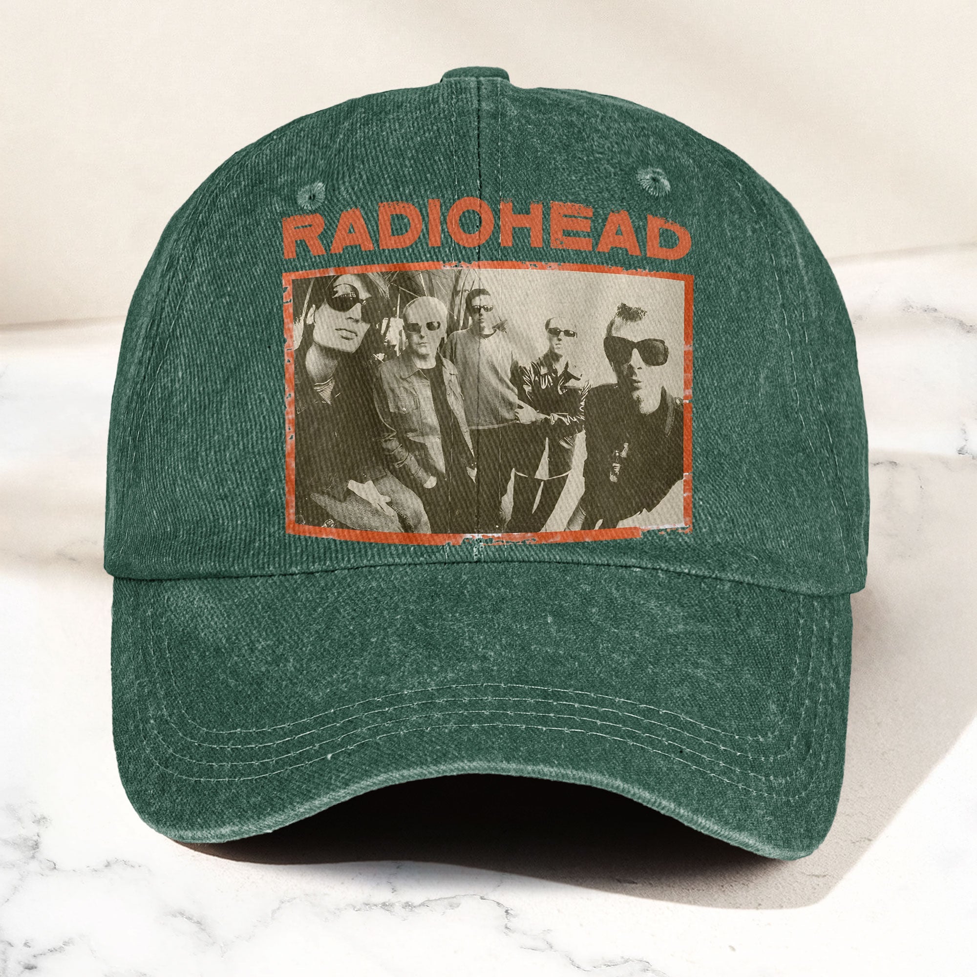 Radiohead Vintage Band Photo Denim Dad Cap Classic Alternative Rock Hat