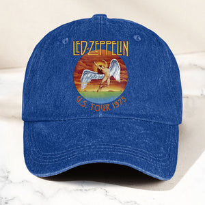 Led Zeppelin Denim Dad Cap U.S. Tour 1975 Vintage Angel Design ( With BOX)