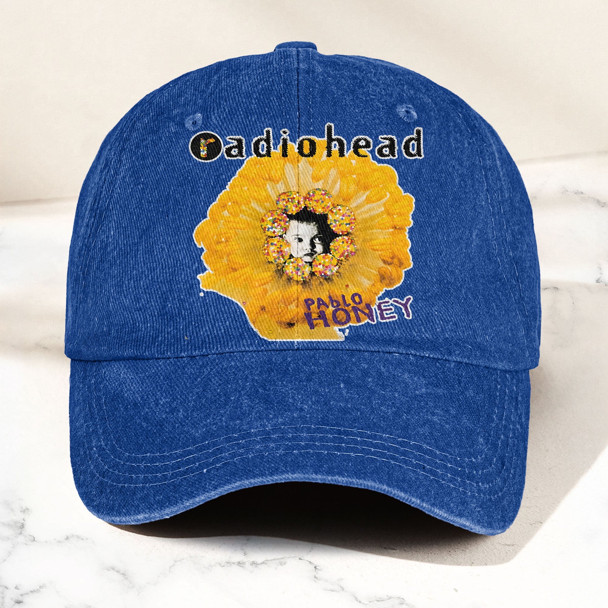 Radiohead Pablo Honey Denim Dad Cap Vintage Washed Alternative Rock Hat
