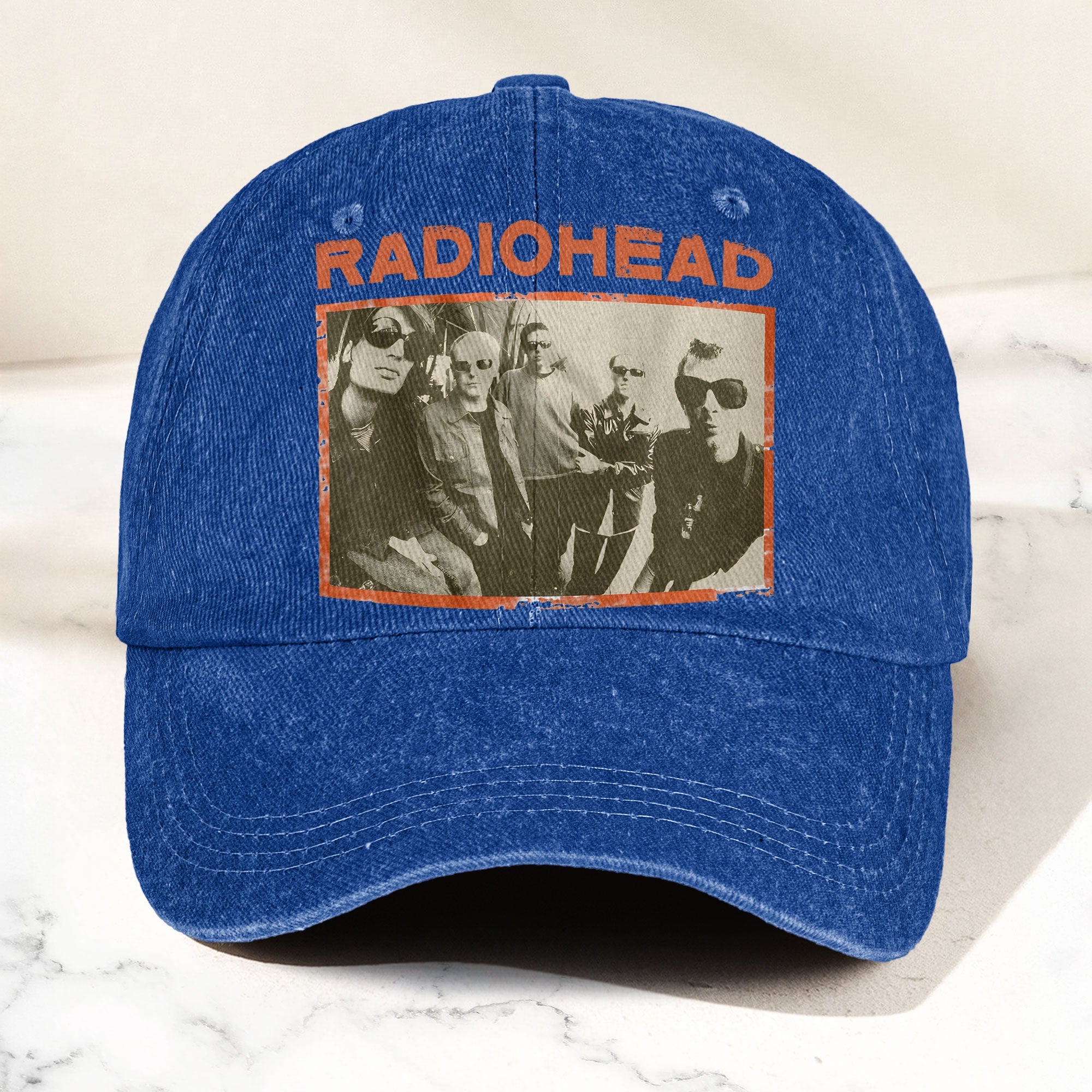 Radiohead Vintage Band Photo Denim Dad Cap Classic Alternative Rock Hat