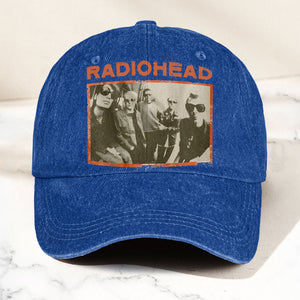 Radiohead Vintage Band Photo Denim Dad Cap Classic Alternative Rock Hat