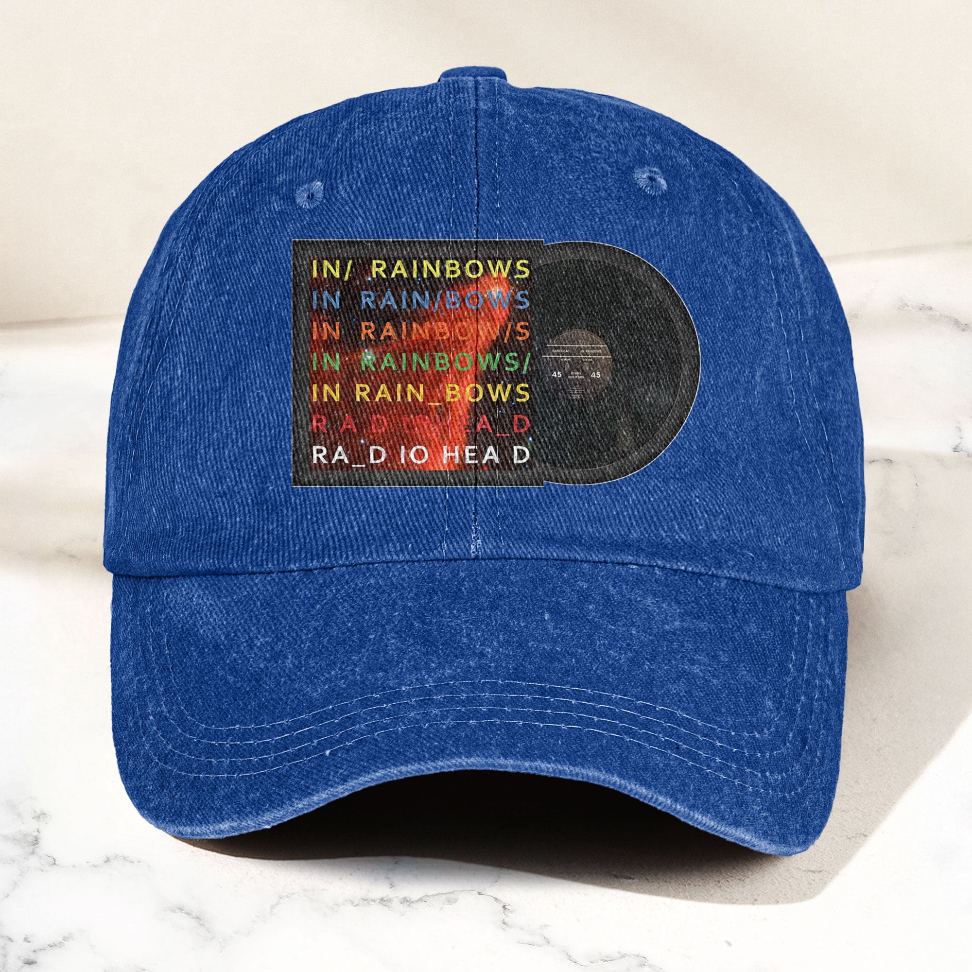 Radiohead In Rainbows Denim Dad Cap Vintage Washed Alternative Rock Hat
