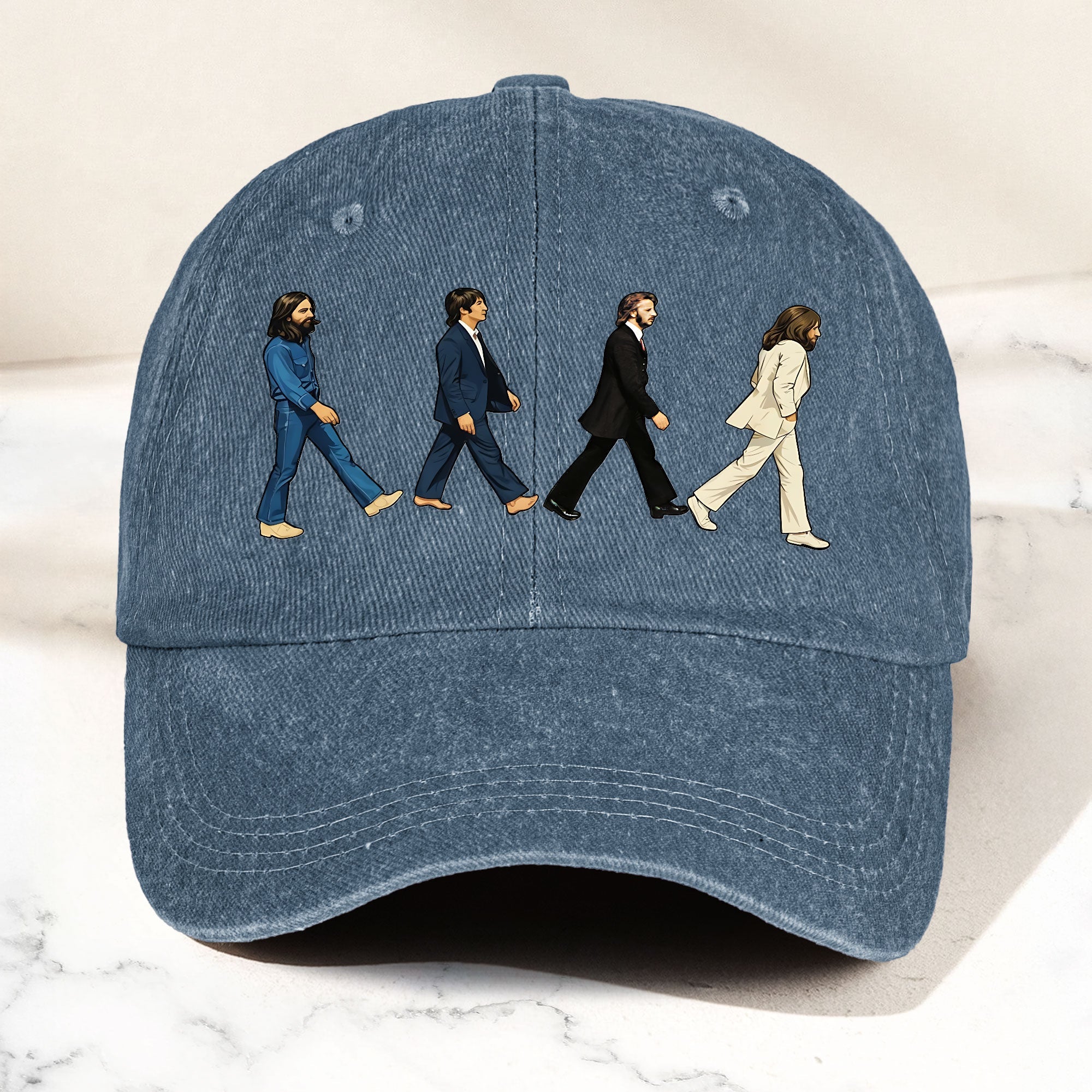 Abbey Road Denim Dad Cap Iconic Walk Design ( With BOX)