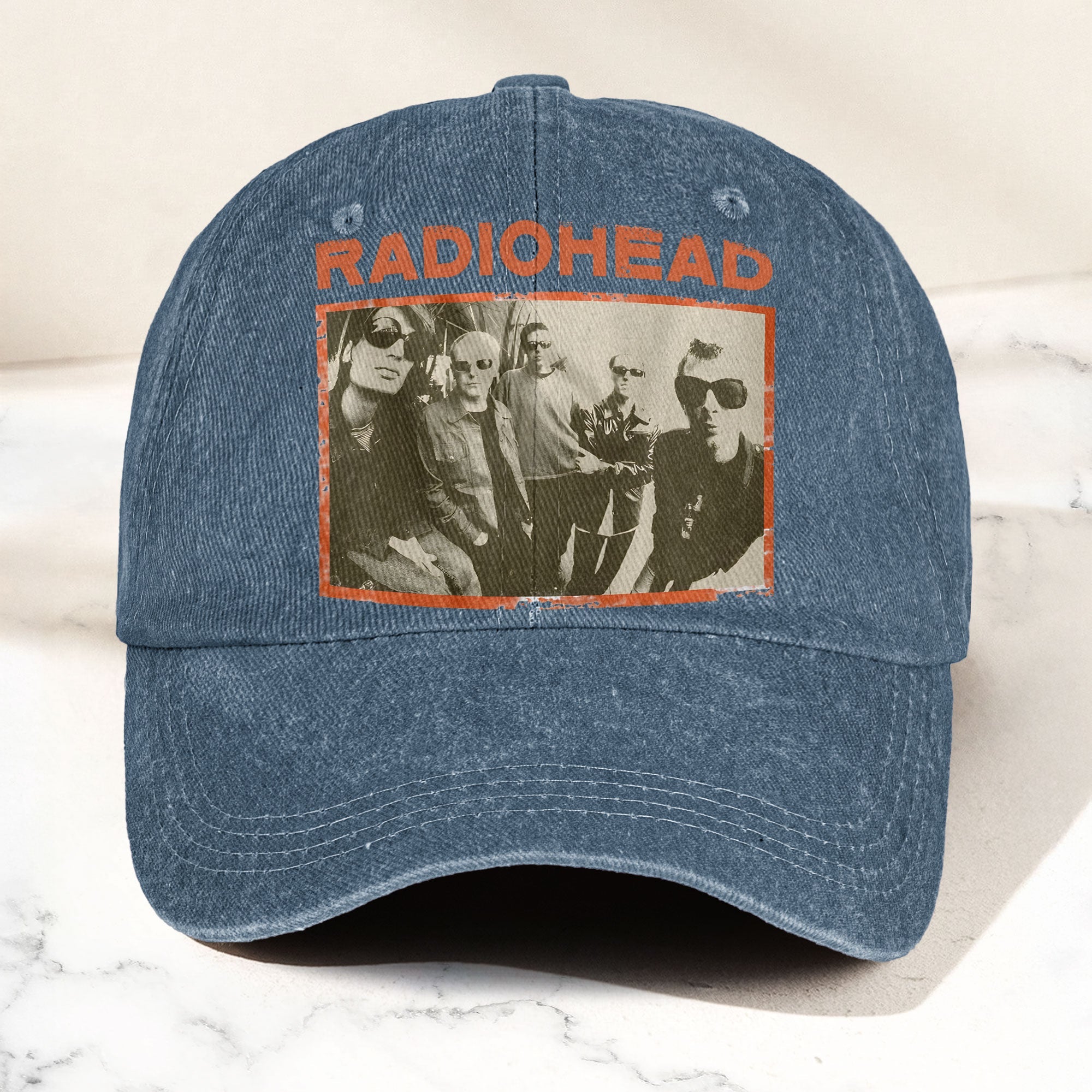 Radiohead Vintage Band Photo Denim Dad Cap Classic Alternative Rock Hat