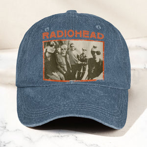 Radiohead Vintage Band Photo Denim Dad Cap Classic Alternative Rock Hat