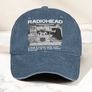Radiohead Denim Dad Cap Vintage Washed Alternative Rock Adjustable Hat