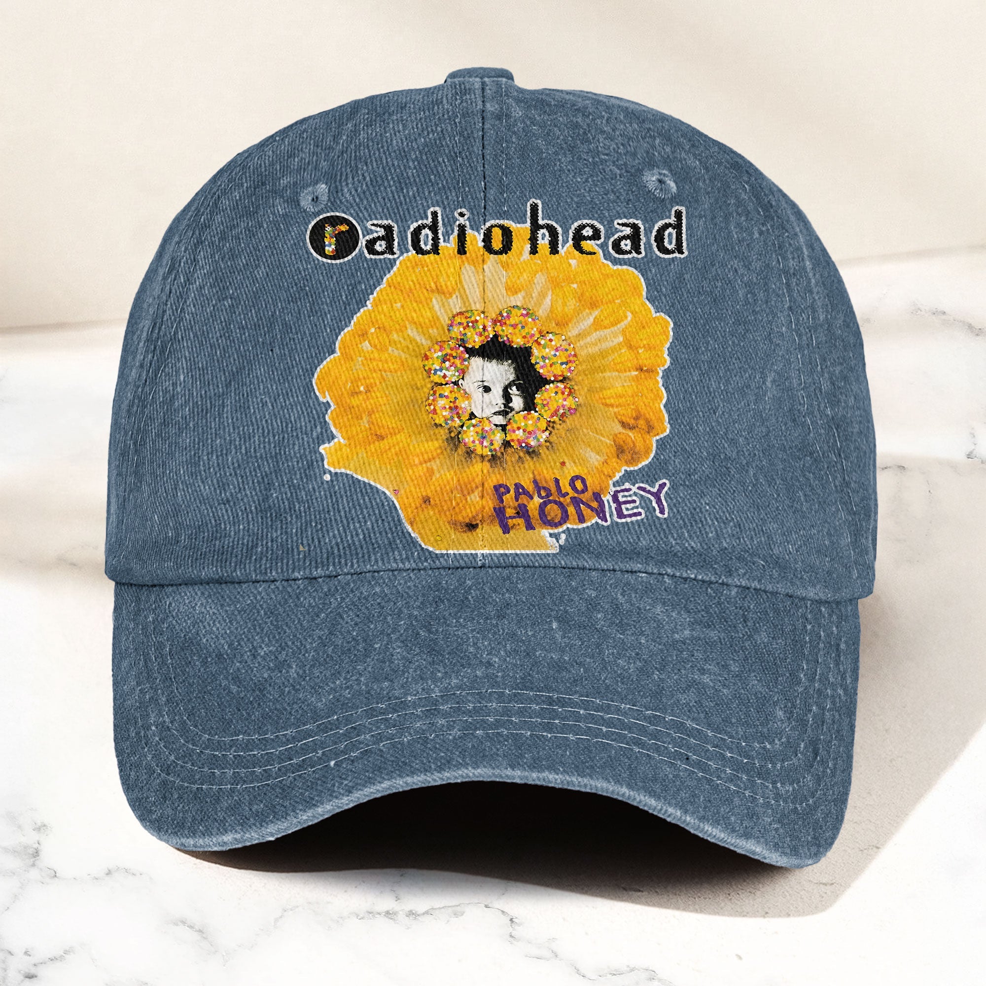 Radiohead Pablo Honey Denim Dad Cap Vintage Washed Alternative Rock Hat