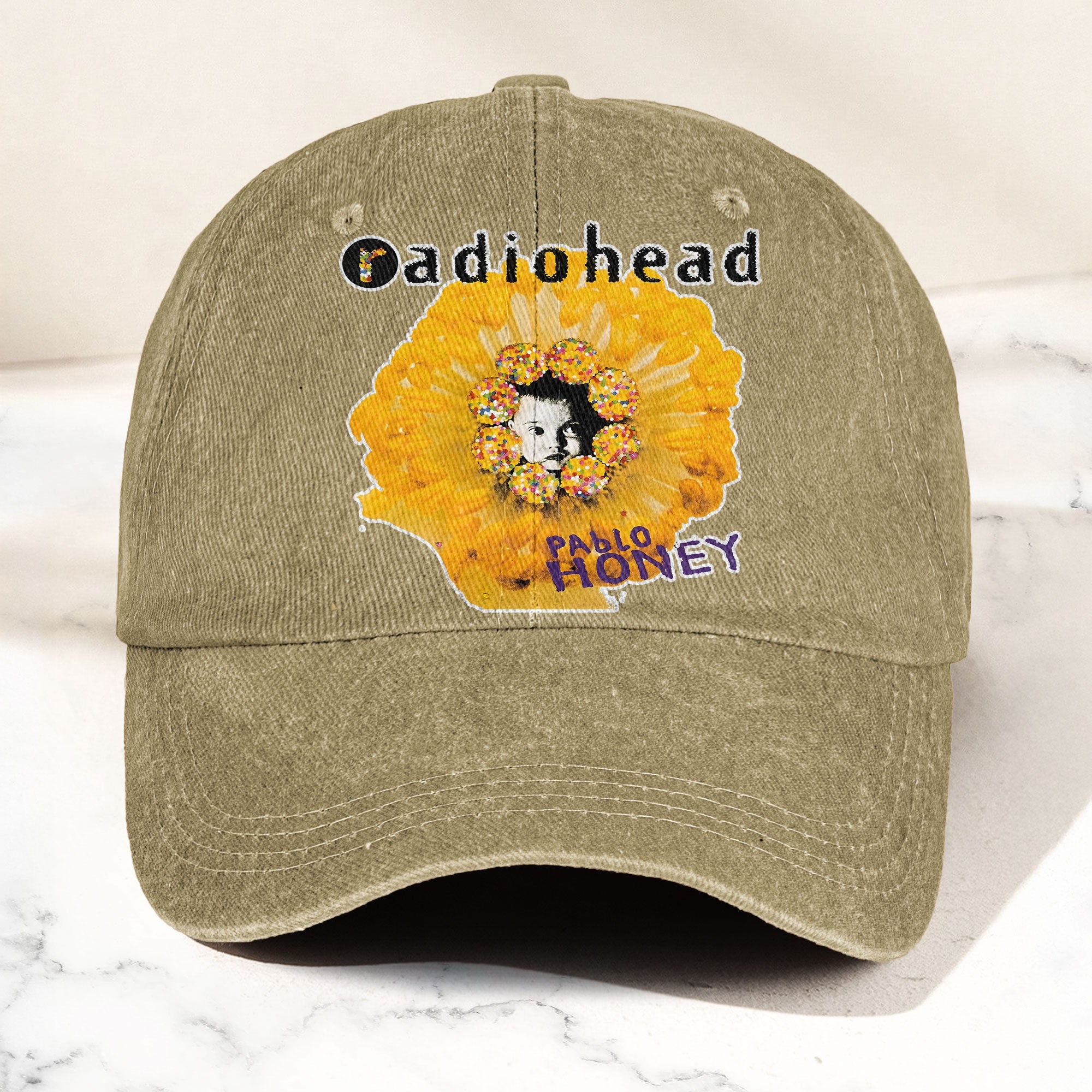Radiohead Pablo Honey Denim Dad Cap Vintage Washed Alternative Rock Hat