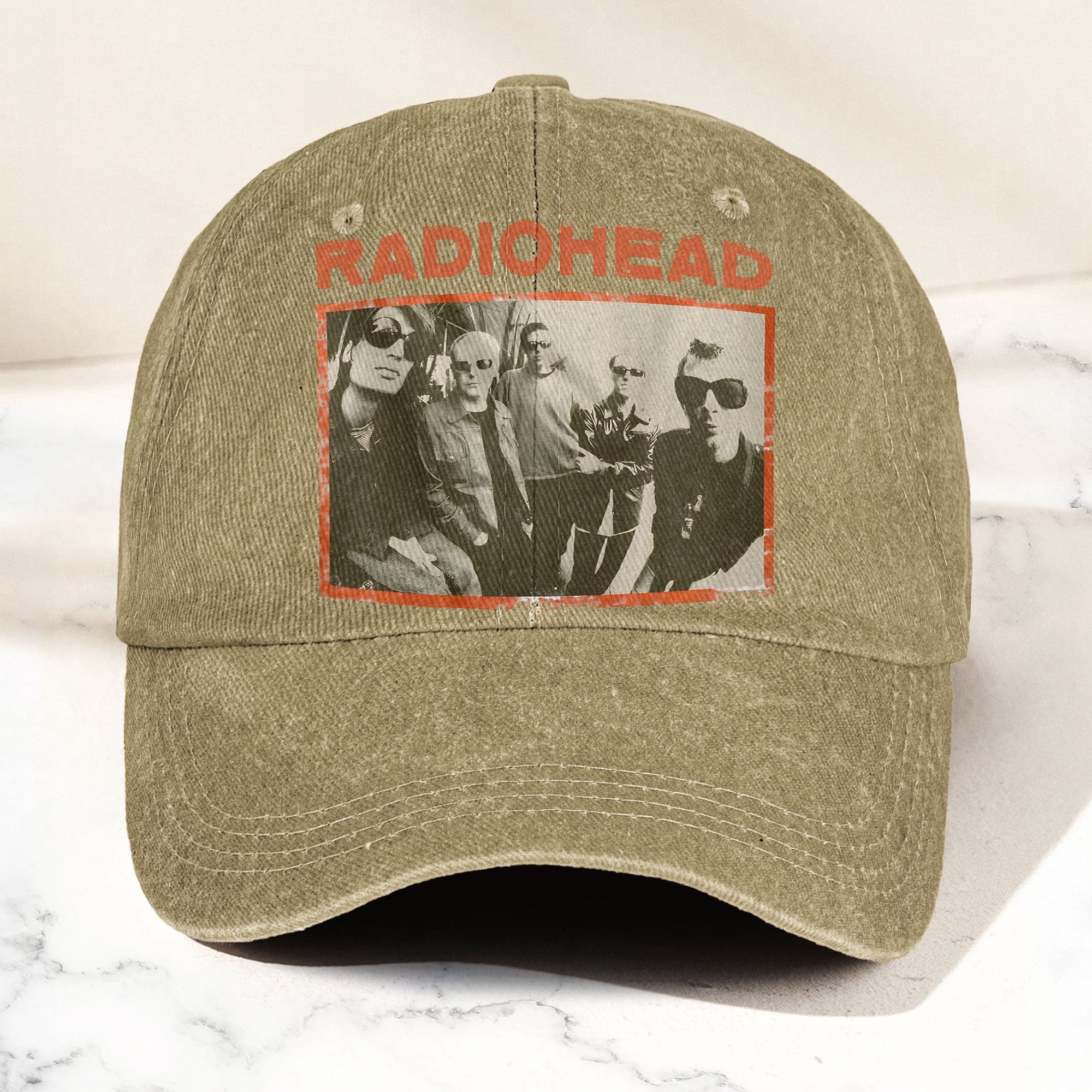 Radiohead Vintage Band Photo Denim Dad Cap Classic Alternative Rock Hat