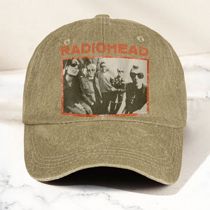 Radiohead Vintage Band Photo Denim Dad Cap Classic Alternative Rock Hat