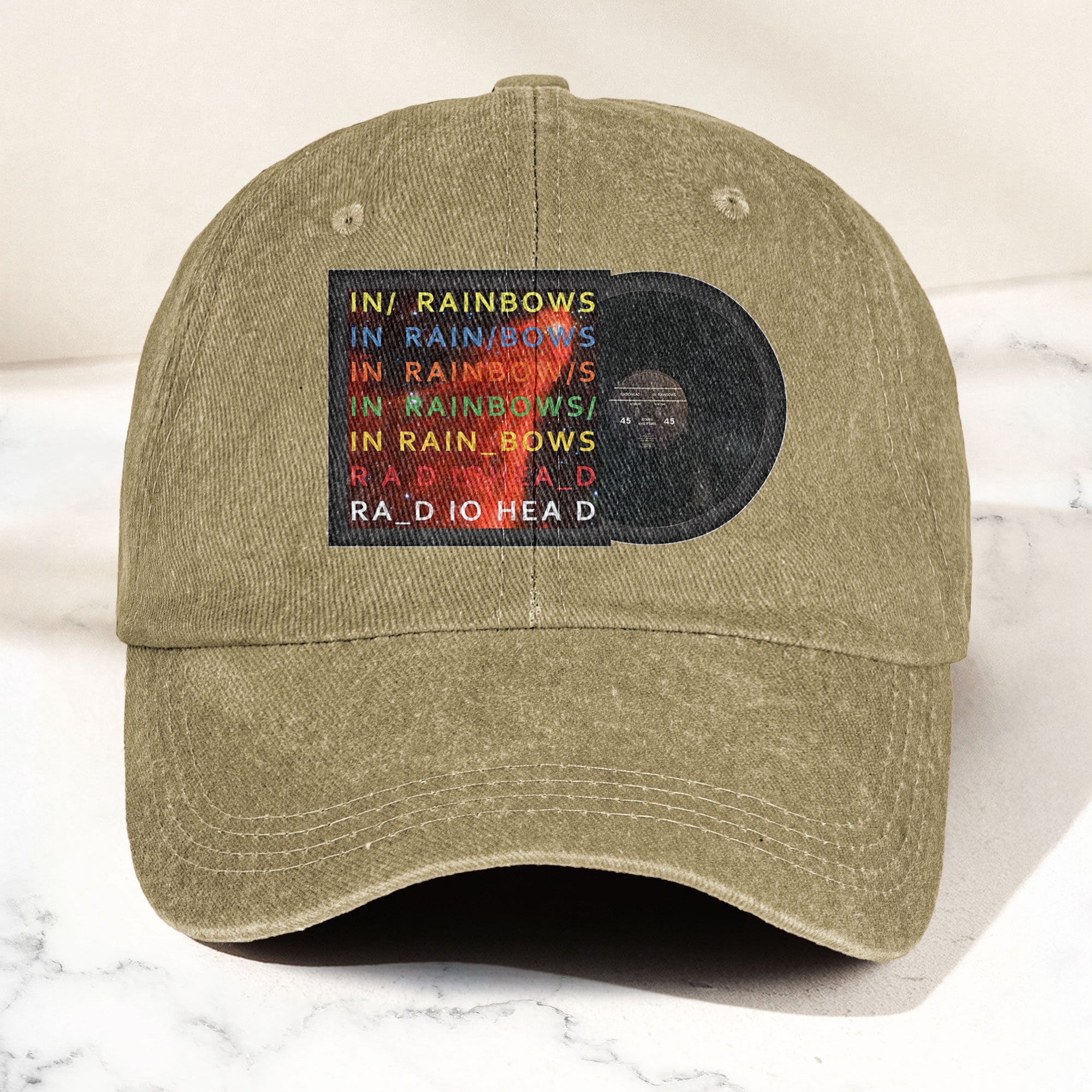 Radiohead In Rainbows Denim Dad Cap Vintage Washed Alternative Rock Hat