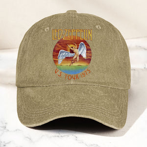 Led Zeppelin Denim Dad Cap U.S. Tour 1975 Vintage Angel Design ( With BOX)