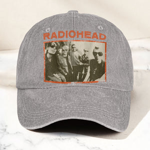 Radiohead Vintage Band Photo Denim Dad Cap Classic Alternative Rock Hat