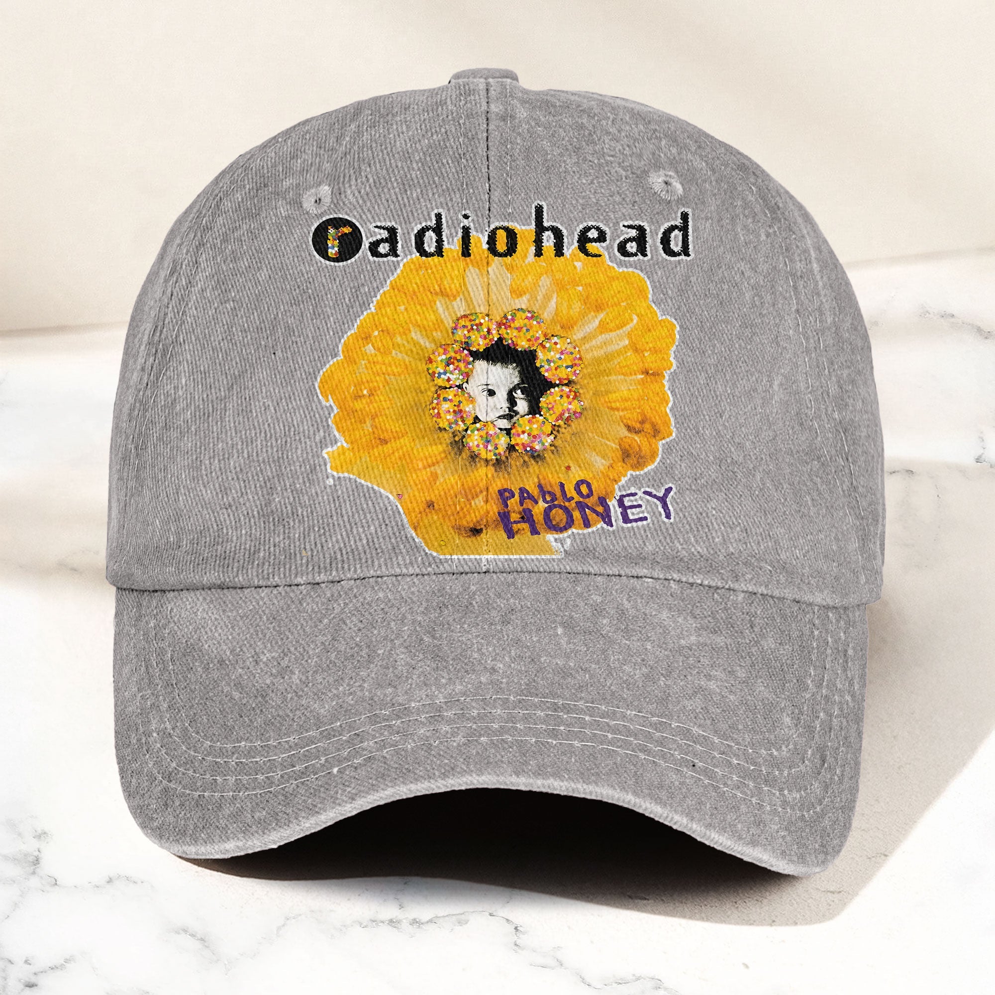 Radiohead Pablo Honey Denim Dad Cap Vintage Washed Alternative Rock Hat