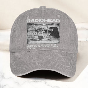 Radiohead Denim Dad Cap Vintage Washed Alternative Rock Adjustable Hat