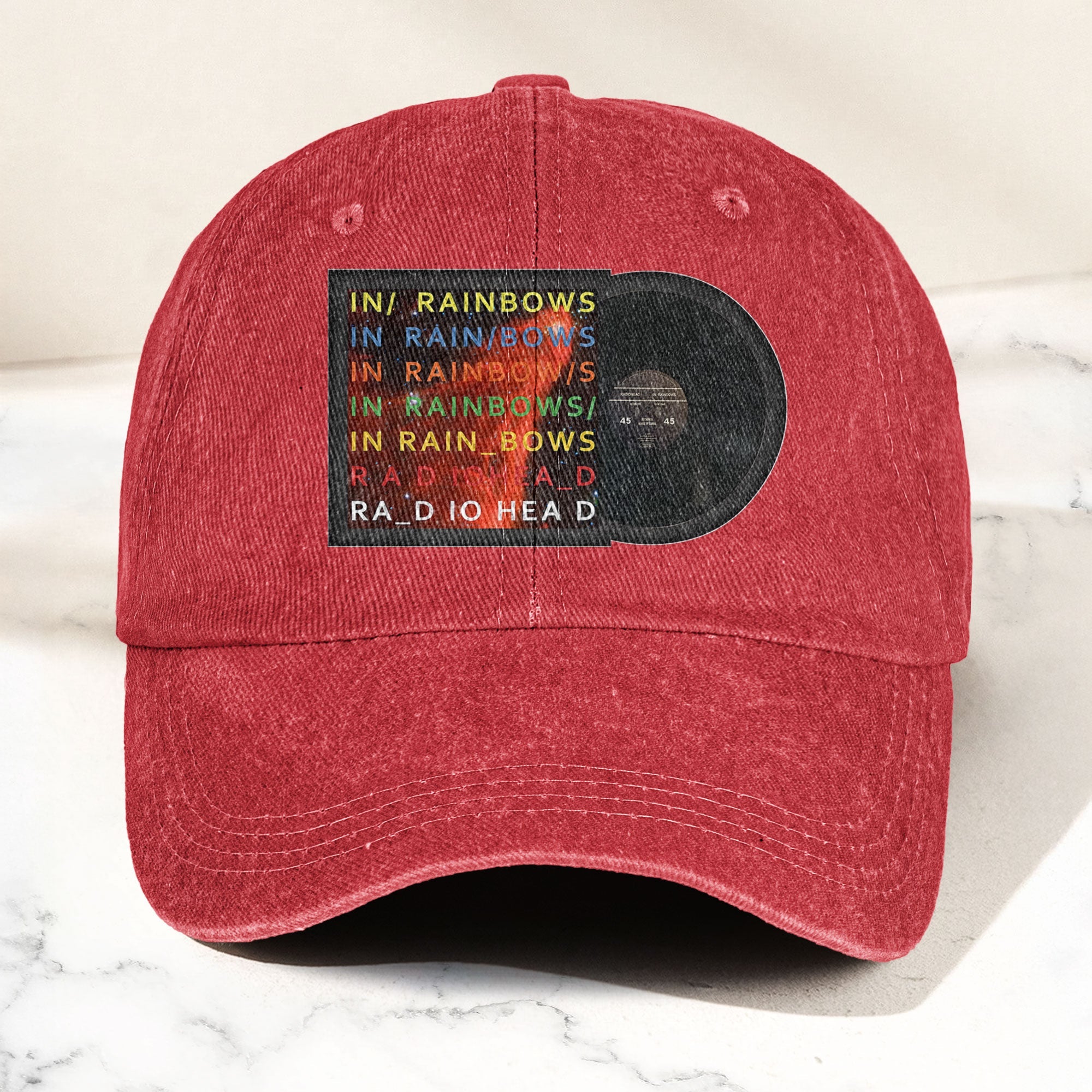 Radiohead In Rainbows Denim Dad Cap Vintage Washed Alternative Rock Hat