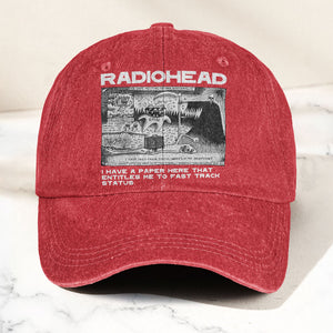 Radiohead Denim Dad Cap Vintage Washed Alternative Rock Adjustable Hat