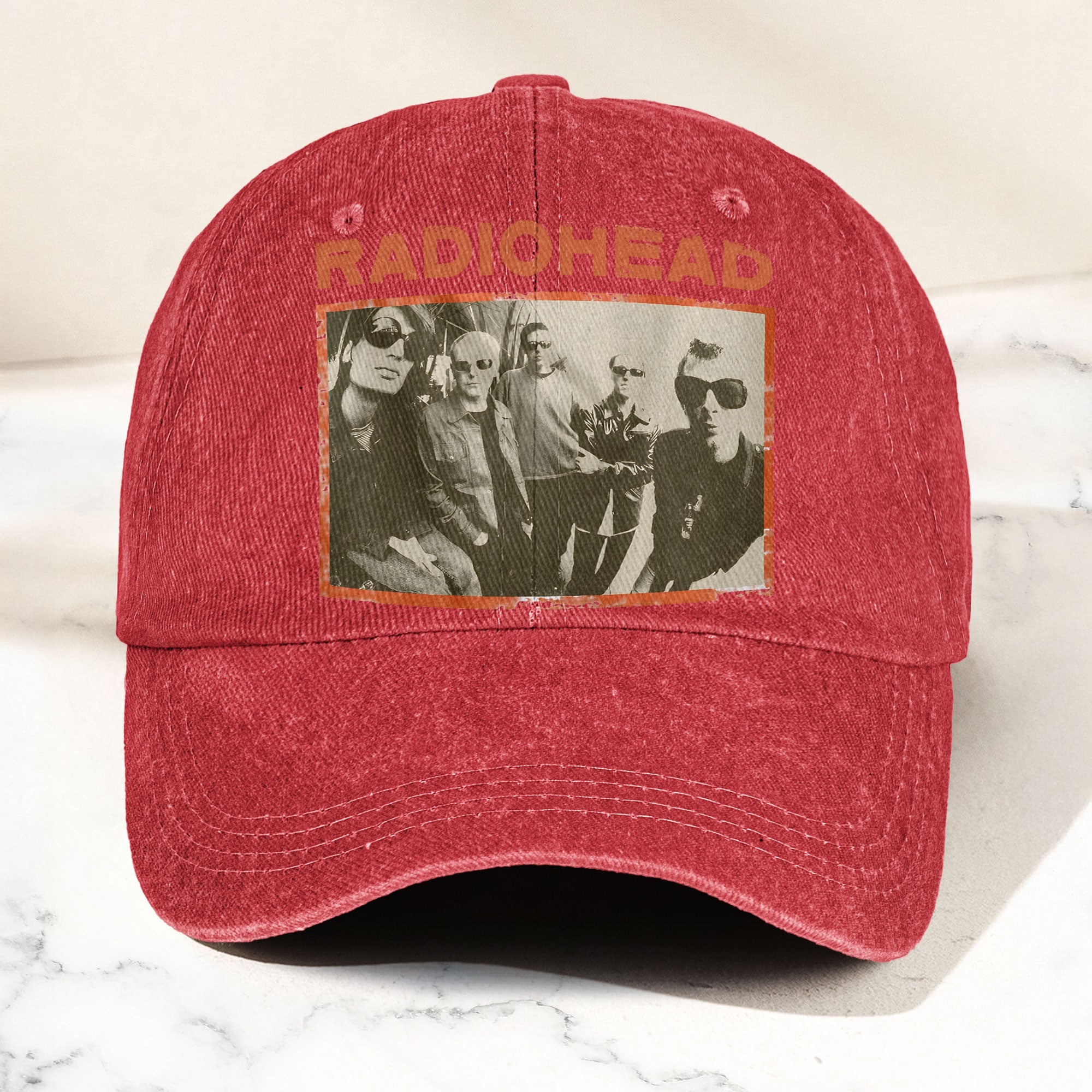 Radiohead Vintage Band Photo Denim Dad Cap Classic Alternative Rock Hat