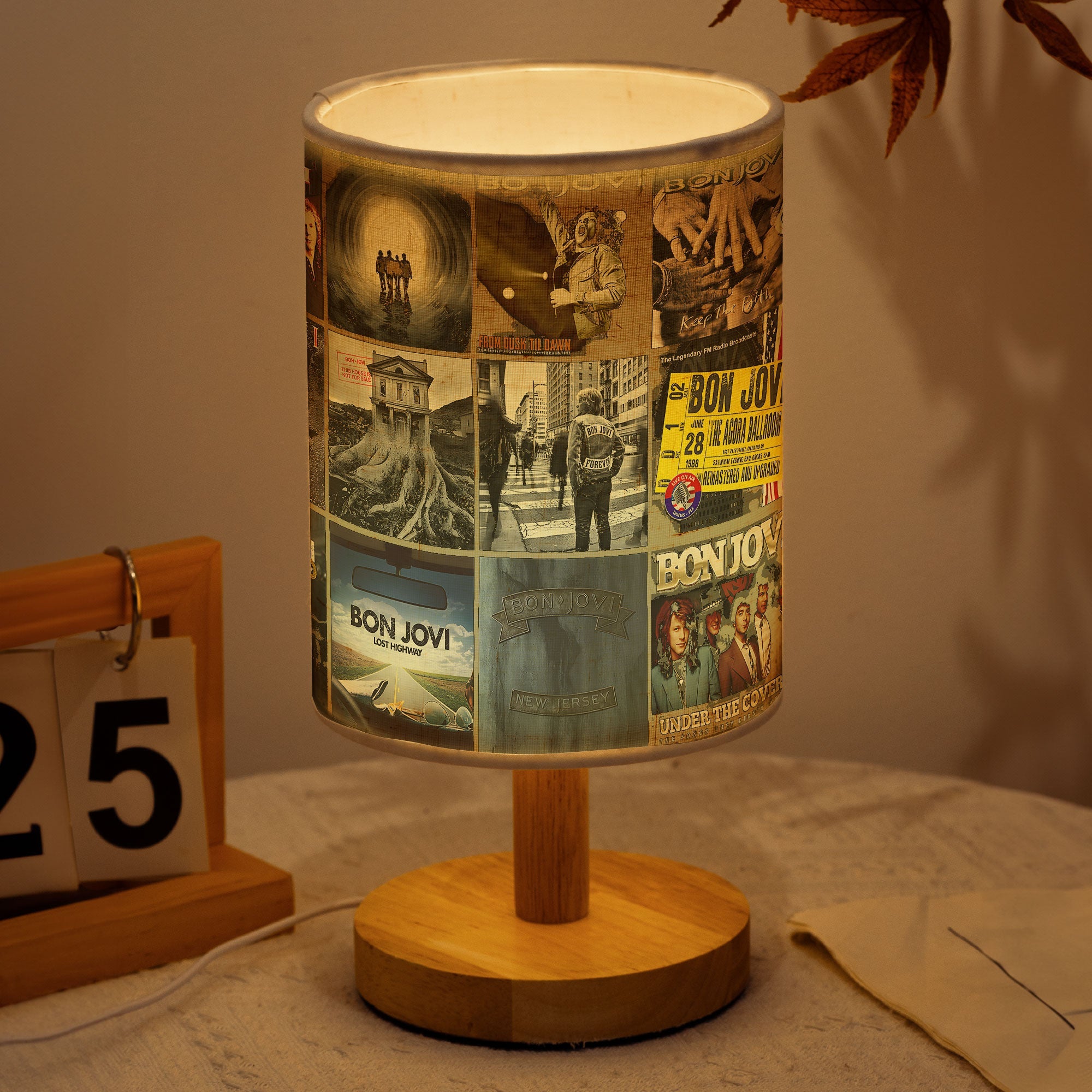 Livin’ on a Light Bon Jovi Album Art Fabric Lamp