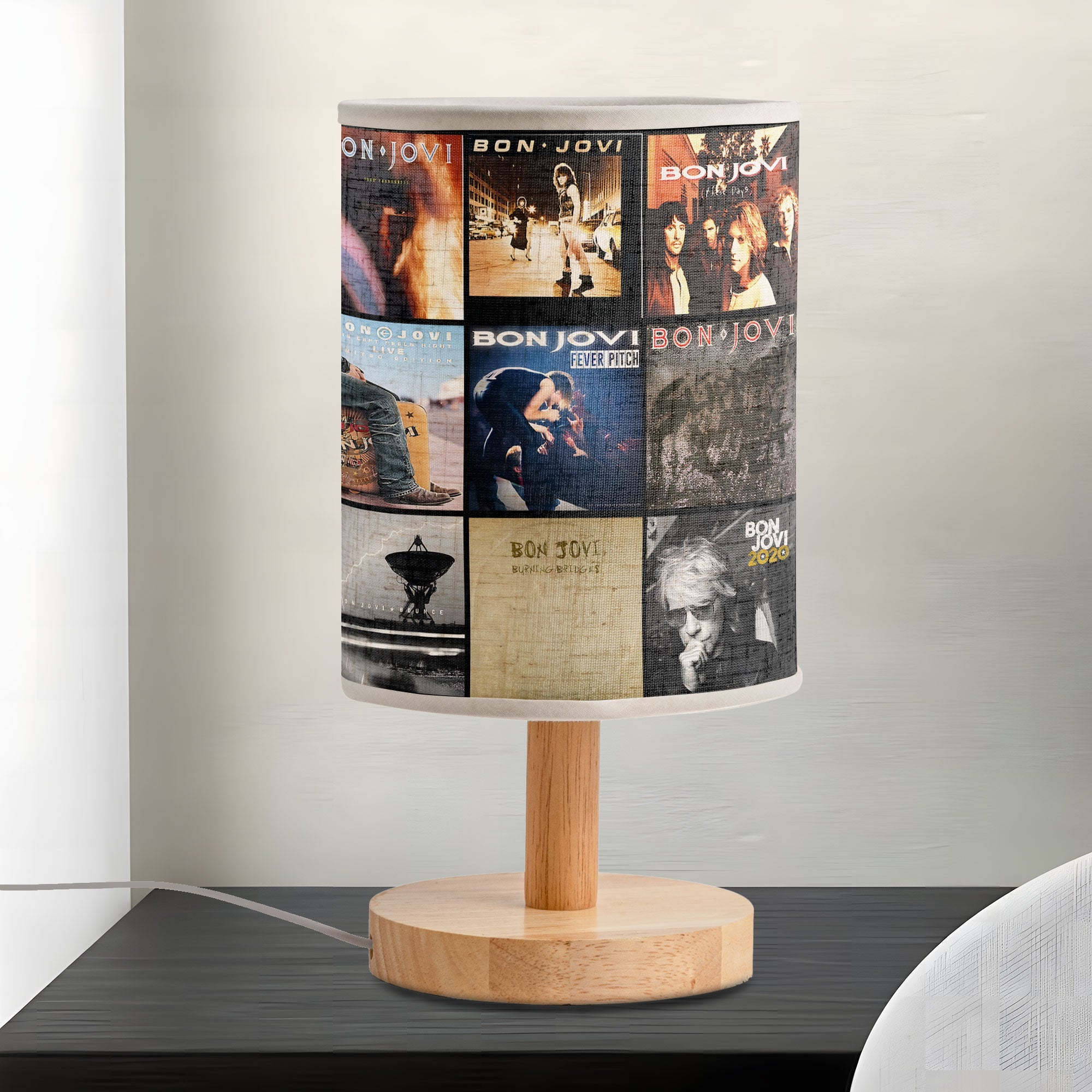 Livin’ on a Light Bon Jovi Album Art Fabric Lamp