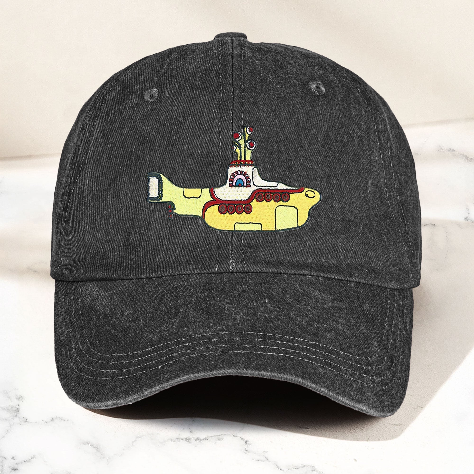 Yellow Submarine Denim Dad Cap Iconic Walk Design ( With BOX)