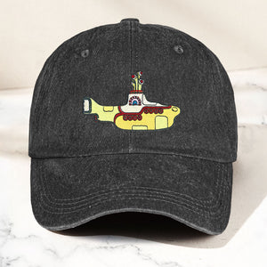 Yellow Submarine Denim Dad Cap Iconic Walk Design ( With BOX)