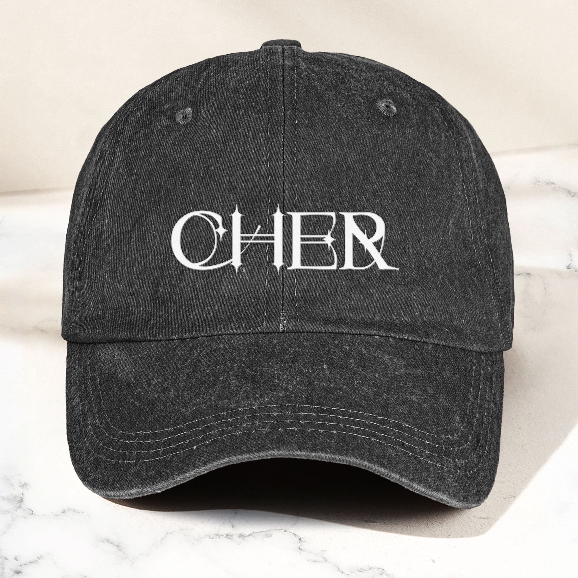 Cher Denim Dad Cap Classic Icon Logo Design ( With BOX)