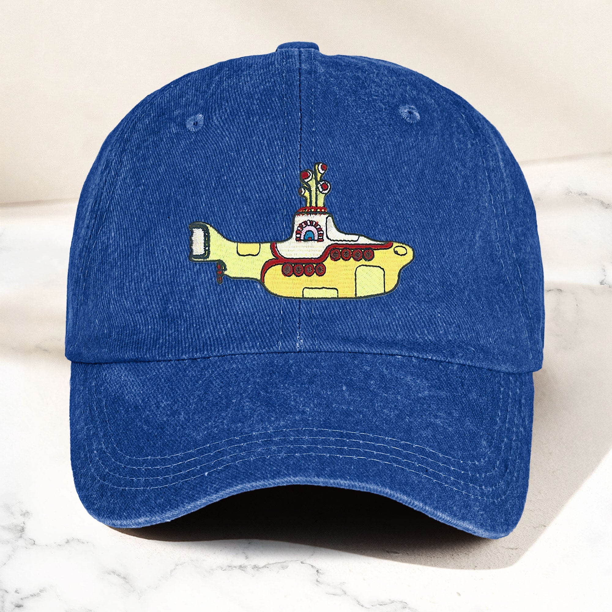 Yellow Submarine Denim Dad Cap Iconic Walk Design ( With BOX)