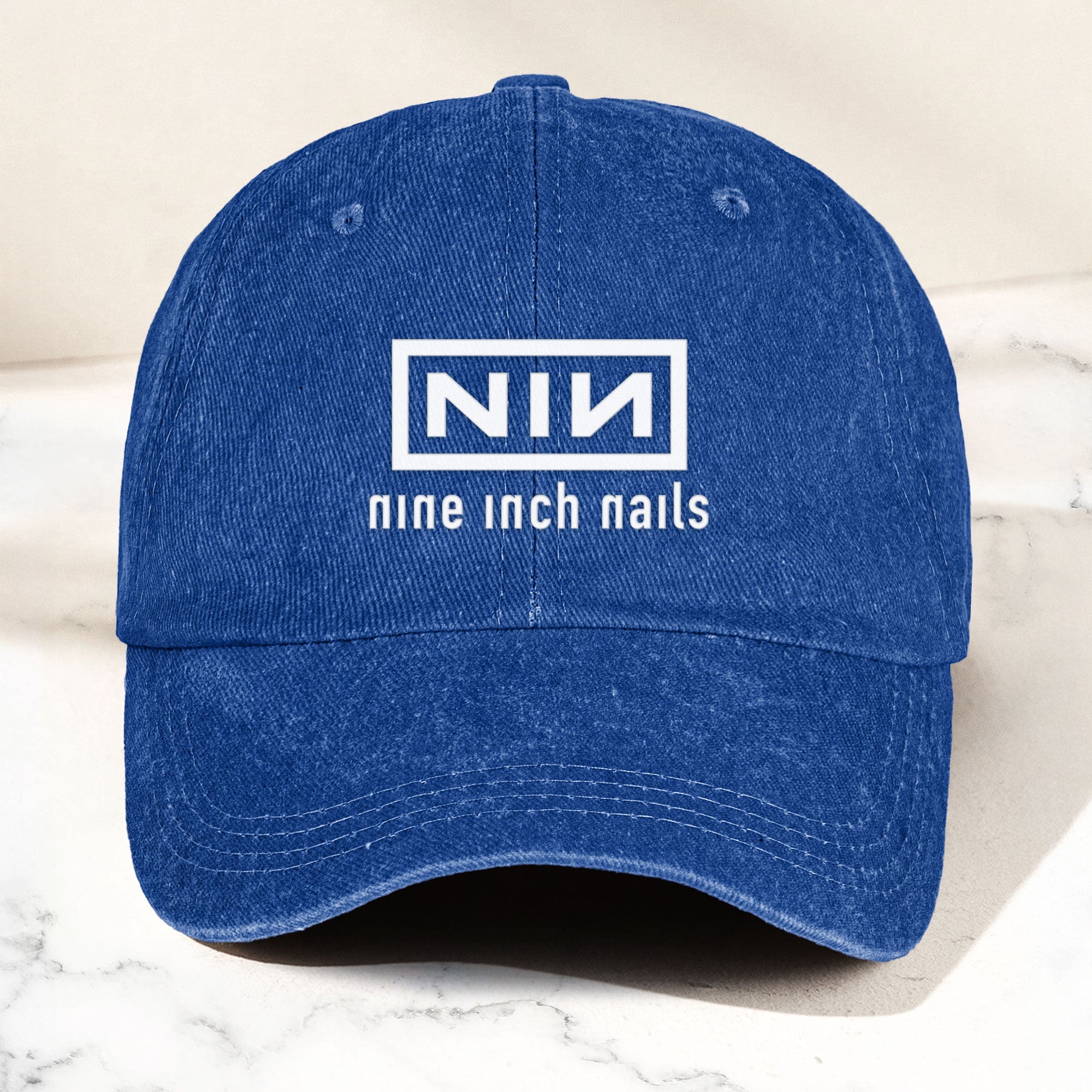 Nine Inch Nails Denim Dad Cap Classic NIN Logo Design ( With BOX)