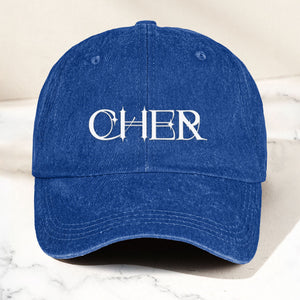 Cher Denim Dad Cap Classic Icon Logo Design ( With BOX)