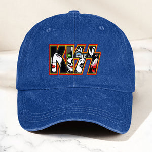 KISS Denim Dad Cap Iconic Face Collage Logo Design ( With BOX)