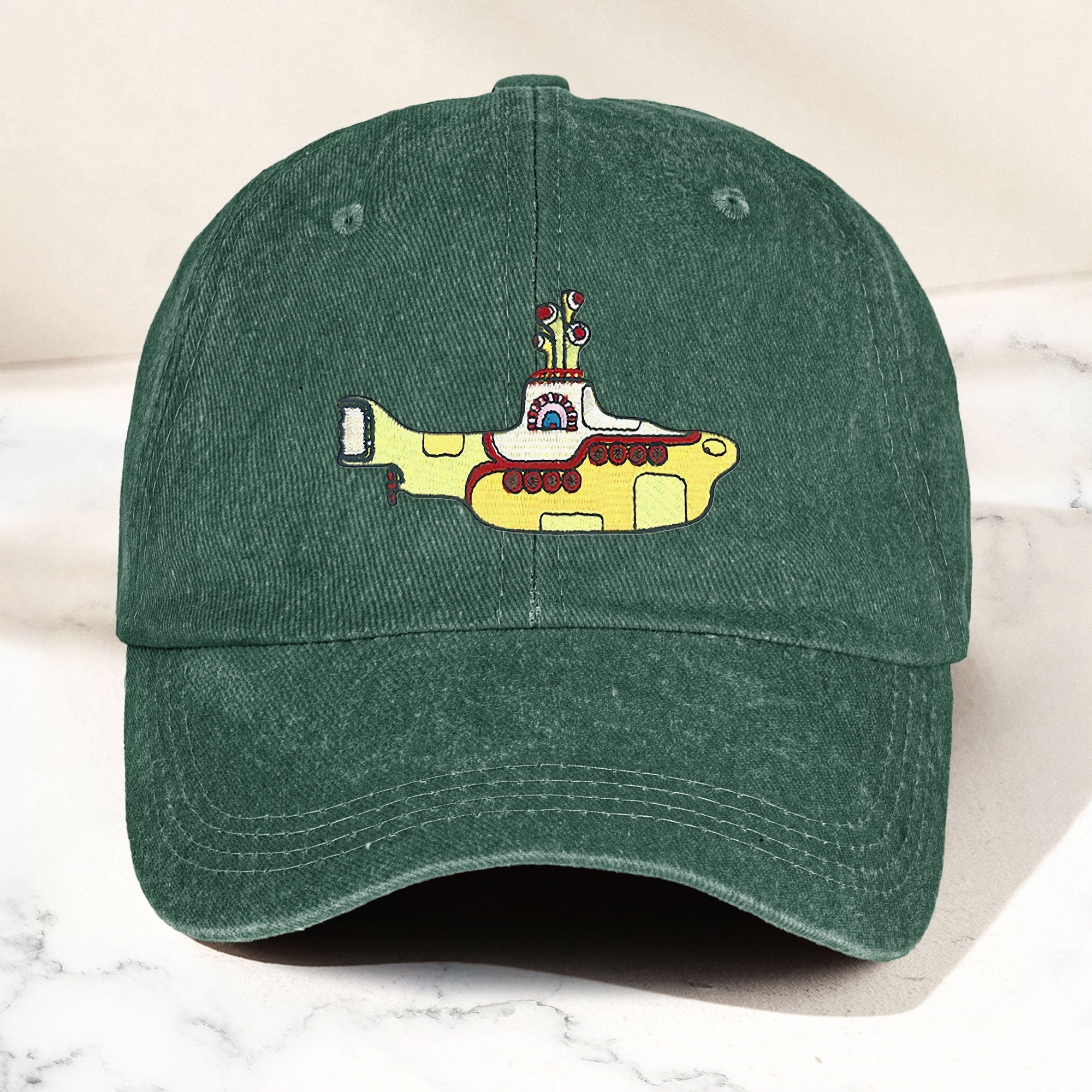 Yellow Submarine Denim Dad Cap Iconic Walk Design ( With BOX)