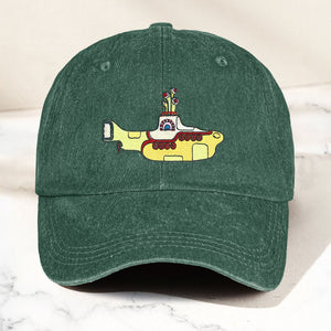 Yellow Submarine Denim Dad Cap Iconic Walk Design ( With BOX)