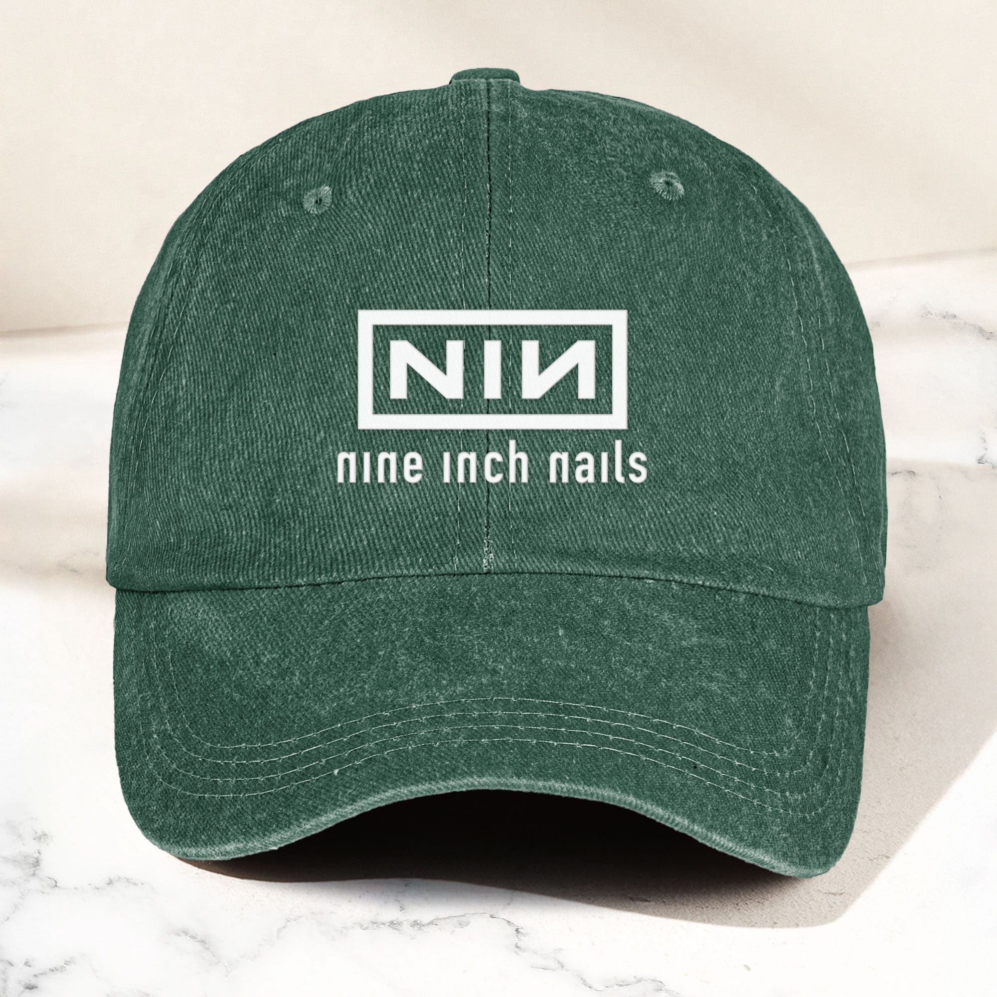 Nine Inch Nails Denim Dad Cap Classic NIN Logo Design ( With BOX)