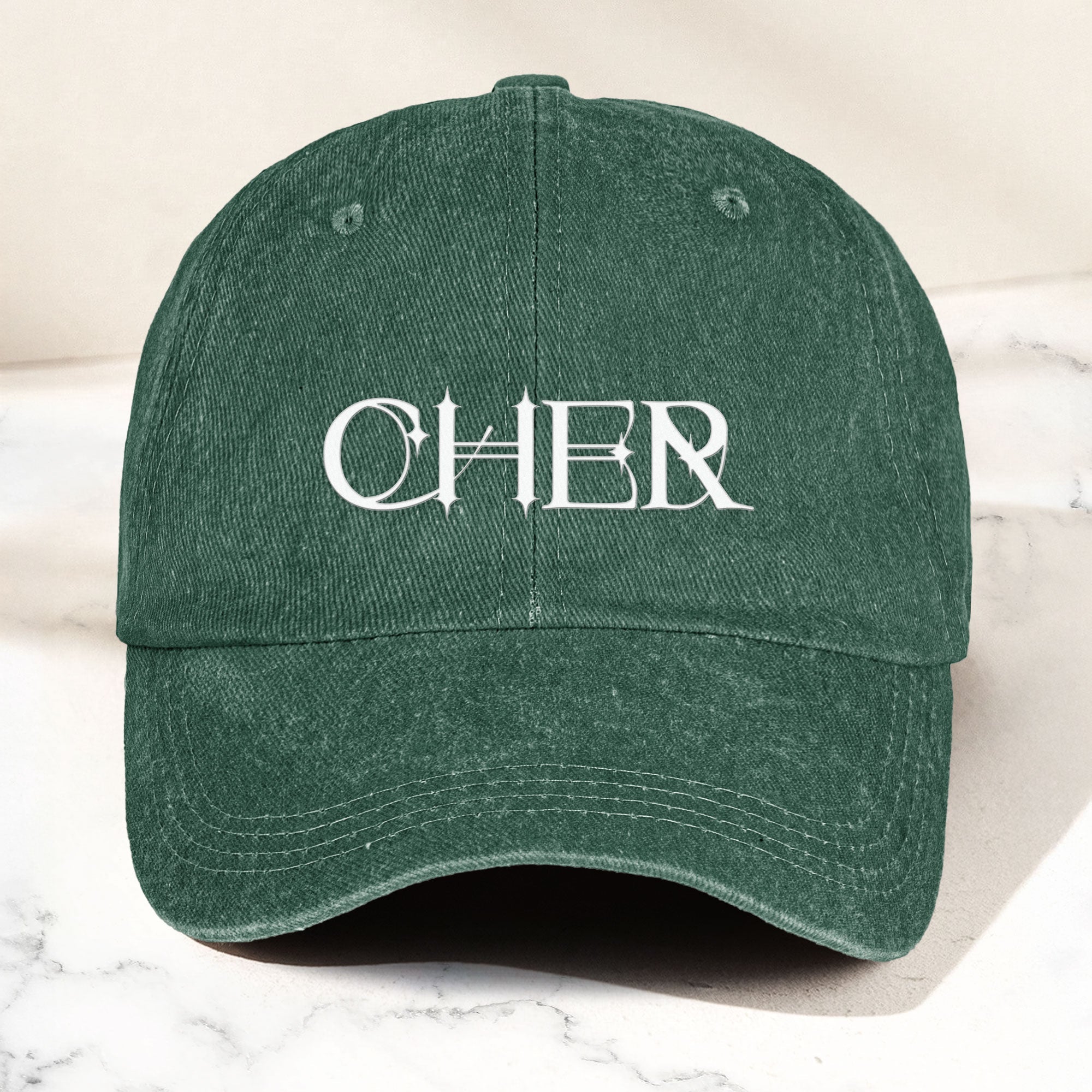 Cher Denim Dad Cap Classic Icon Logo Design ( With BOX)