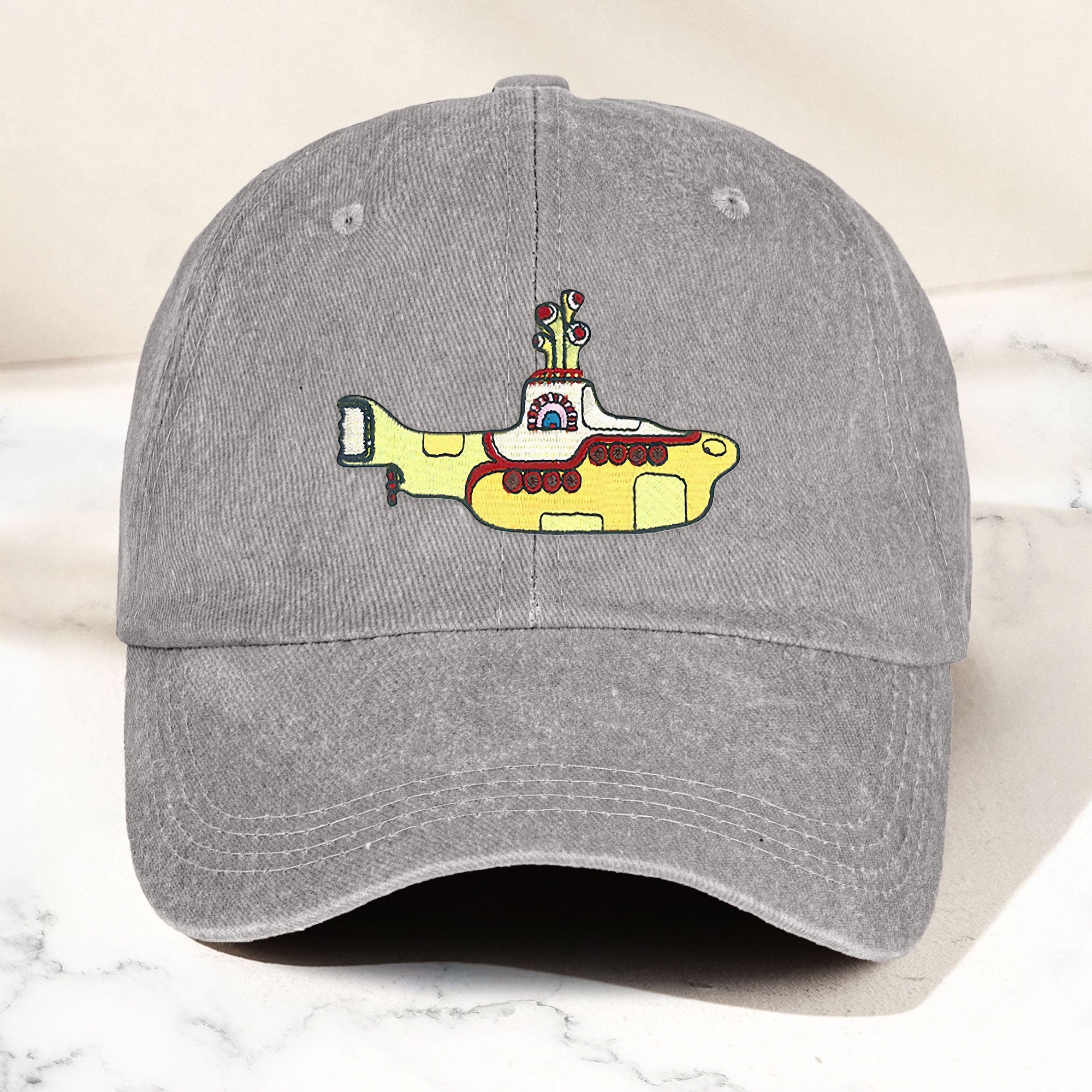 Yellow Submarine Denim Dad Cap Iconic Walk Design ( With BOX)