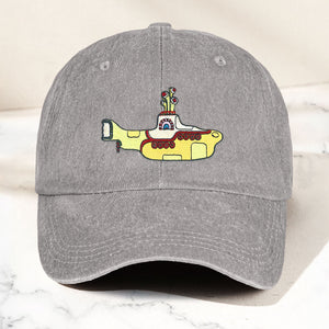 Yellow Submarine Denim Dad Cap Iconic Walk Design ( With BOX)